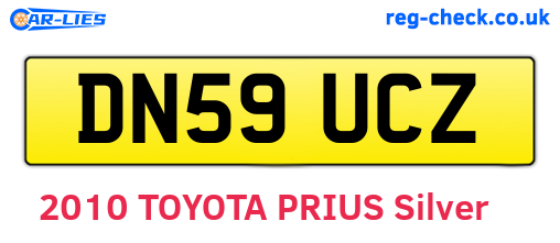 DN59UCZ are the vehicle registration plates.