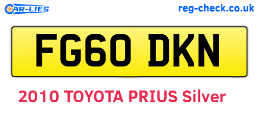 FG60DKN are the vehicle registration plates.