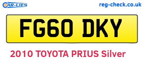 FG60DKY are the vehicle registration plates.
