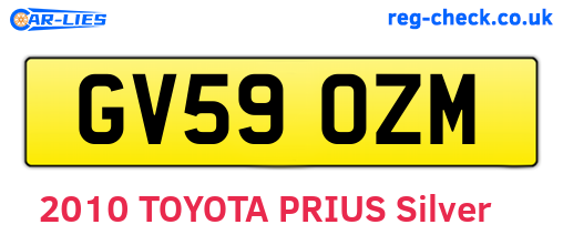 GV59OZM are the vehicle registration plates.