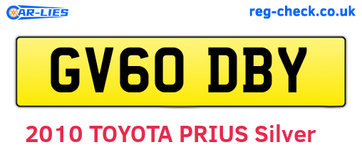 GV60DBY are the vehicle registration plates.