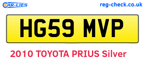 HG59MVP are the vehicle registration plates.