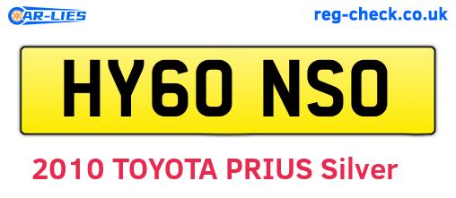 HY60NSO are the vehicle registration plates.