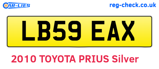 LB59EAX are the vehicle registration plates.