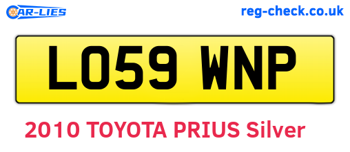LO59WNP are the vehicle registration plates.