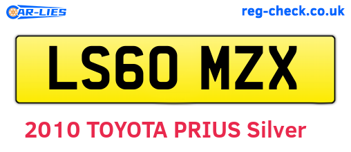 LS60MZX are the vehicle registration plates.