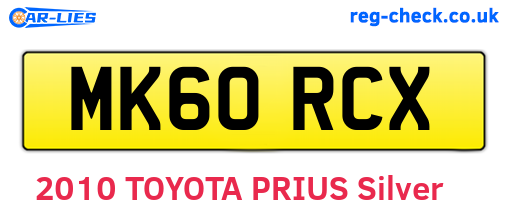 MK60RCX are the vehicle registration plates.