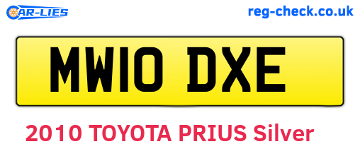 MW10DXE are the vehicle registration plates.