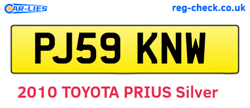 PJ59KNW are the vehicle registration plates.