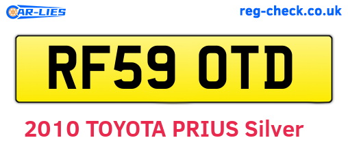 RF59OTD are the vehicle registration plates.