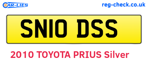 SN10DSS are the vehicle registration plates.