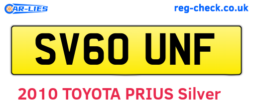 SV60UNF are the vehicle registration plates.