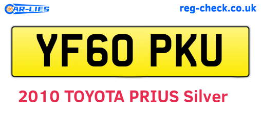 YF60PKU are the vehicle registration plates.
