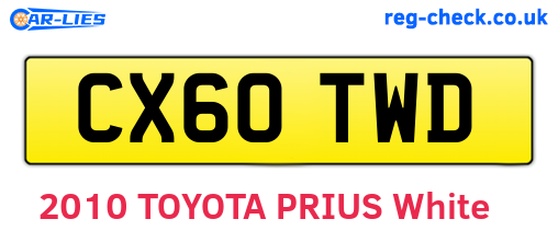 CX60TWD are the vehicle registration plates.