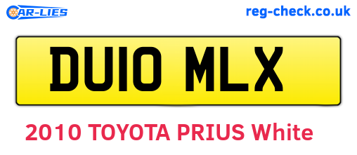 DU10MLX are the vehicle registration plates.