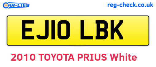 EJ10LBK are the vehicle registration plates.
