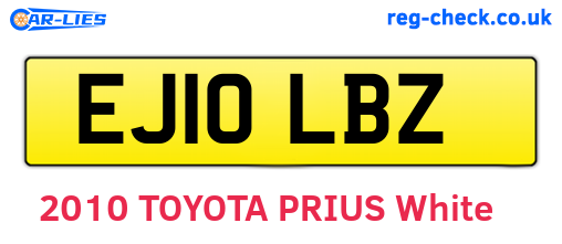 EJ10LBZ are the vehicle registration plates.