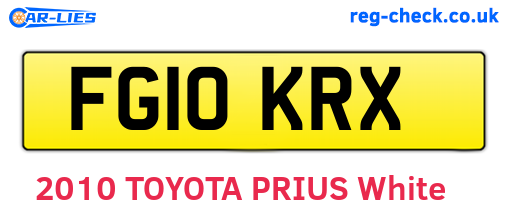 FG10KRX are the vehicle registration plates.