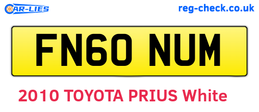 FN60NUM are the vehicle registration plates.