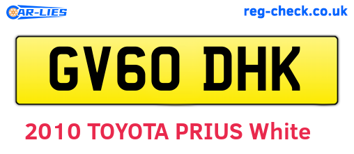 GV60DHK are the vehicle registration plates.
