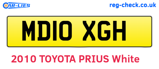 MD10XGH are the vehicle registration plates.