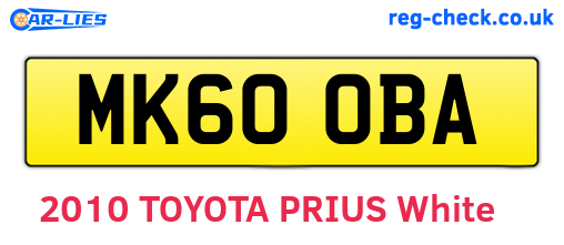 MK60OBA are the vehicle registration plates.