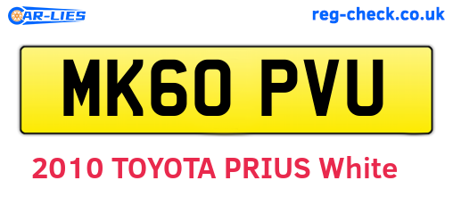 MK60PVU are the vehicle registration plates.