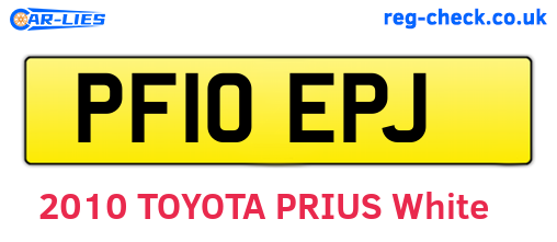 PF10EPJ are the vehicle registration plates.