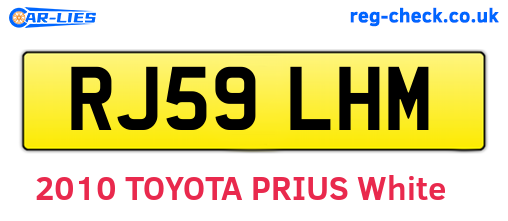 RJ59LHM are the vehicle registration plates.