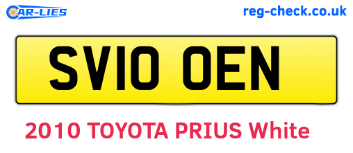 SV10OEN are the vehicle registration plates.