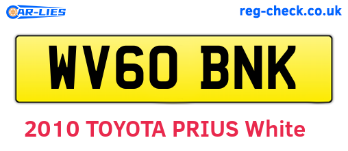 WV60BNK are the vehicle registration plates.