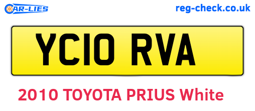 YC10RVA are the vehicle registration plates.