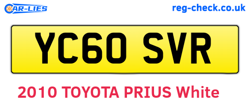 YC60SVR are the vehicle registration plates.