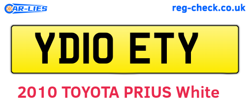 YD10ETY are the vehicle registration plates.