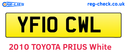 YF10CWL are the vehicle registration plates.