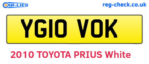 YG10VOK are the vehicle registration plates.