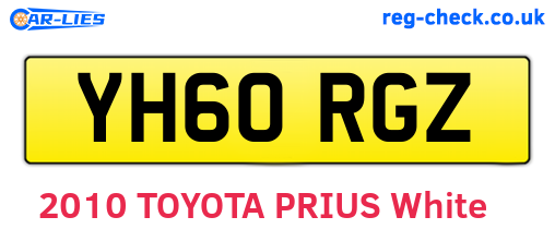 YH60RGZ are the vehicle registration plates.