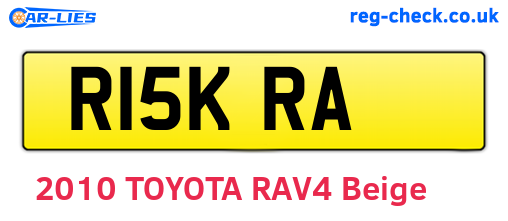 R15KRA are the vehicle registration plates.