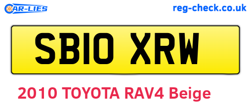 SB10XRW are the vehicle registration plates.