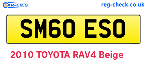 SM60ESO are the vehicle registration plates.