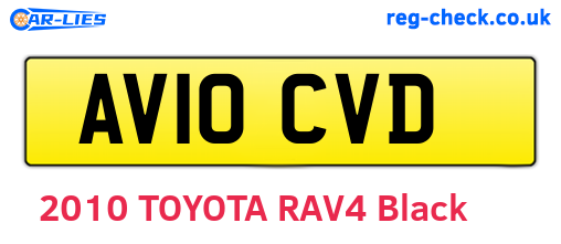 AV10CVD are the vehicle registration plates.