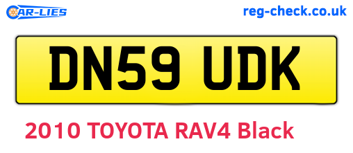 DN59UDK are the vehicle registration plates.