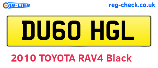 DU60HGL are the vehicle registration plates.