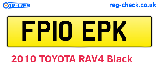 FP10EPK are the vehicle registration plates.
