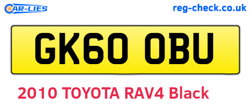 GK60OBU are the vehicle registration plates.