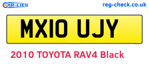 MX10UJY are the vehicle registration plates.