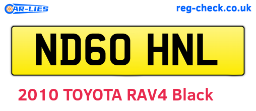 ND60HNL are the vehicle registration plates.