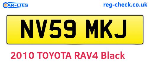 NV59MKJ are the vehicle registration plates.