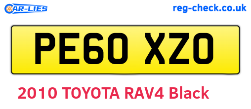 PE60XZO are the vehicle registration plates.