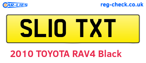 SL10TXT are the vehicle registration plates.